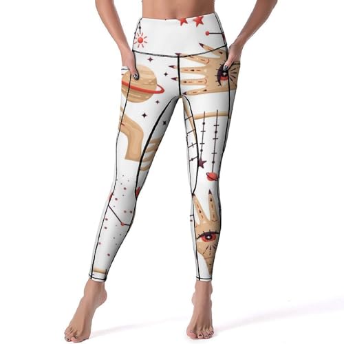 Legging yoga astrologie femmes S - Pantalon de sport taille haute