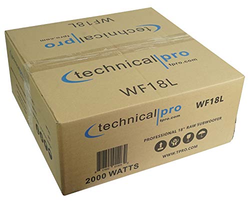 Technical Pro WF18L 18'' 2000w Raw Subwoofer Pro Sub Woofer, 3" Voice Coil