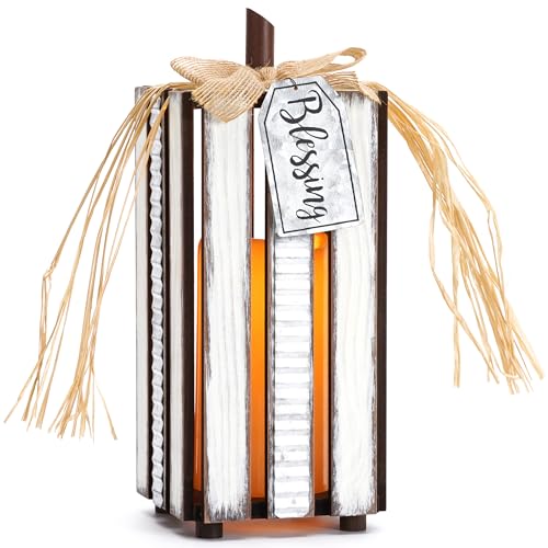 Valery-Madelyn-Wooden-Lantern-Fall-Decorations-for-Home-Lighted-Halloween-Decor-Table-Centerpiece-126-Inch-White-Pumpkin-Thanksgiving-Farmhouse-Decorative-Lantern-Flameless-Candles-for-Autumn Valery Madelyn Wooden Lantern Fall Decorations for Home Lighted Halloween Decor Table Centerpiece 126 Inch White Pumpkin Thanksgiving Farmhouse Decorative Lantern Flameless Candles for Autumn