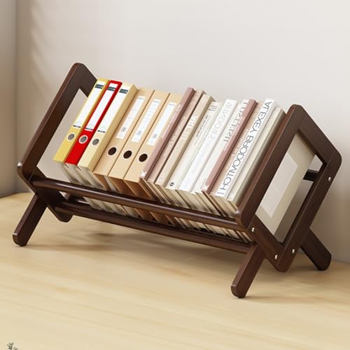 Estantería De Escritorio De Madera, Estante De Almacenamiento Y Exhibición De Escritorio Multiusos, Organizador De Estantería Basculante Estante Para CD, Revistas Y Libros(B,40 * 21 * 24.5cm)