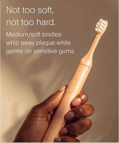 Image of SURI Recyclable Plant-Based, Electric Toothbrush Heads - Long Lasting Replacement Heads | Compatible Only Sonic Electric Toothbrush - Sunset Bloom, Pack of 3