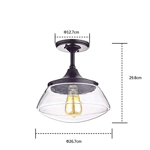 Plafonnier bocal poisson en verre frêne noir suspension créative simple - 4