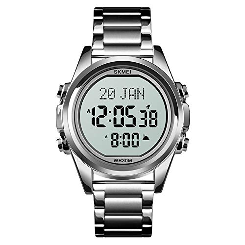 Montre numerique LED etanche MASTOP montre sport homme acier inoxydable