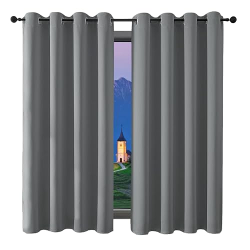 Rideau opaque moderne 260 x 260 cm polyester isolant phonique gris - 2