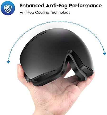 DADA-PRO Ski goggles, Mens Women Skiing goggles Adults Over Glasses OTG Anti-fog Frameless For Snowboard Jet Snow, UV Protection Sunglasses