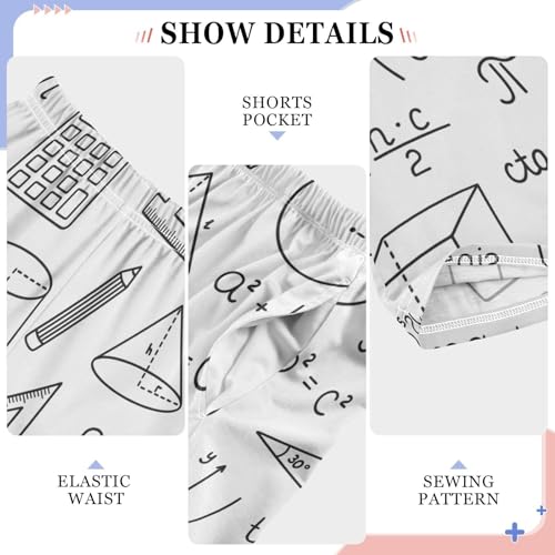 ZZXXB Mathematical Graphics Print Boys Long Pants Soft Trousers Elastic Waist Kids Lounge Bottoms with Pockets S-XL4