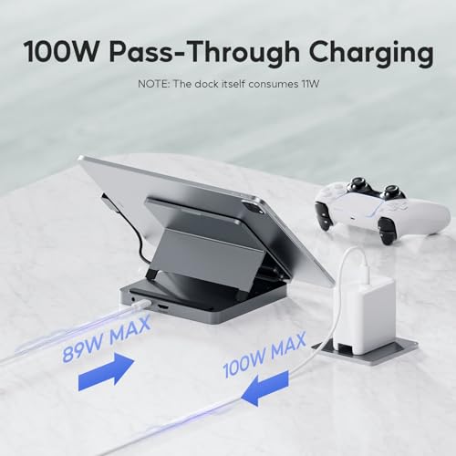 Image of Vertical USB C Docking Station, MacBook Docking Station with M.2 NVMe SSD Case, 4K and 60 Hz, 2 x USB C10 Gbps, USB C Dock Compatible for MacBook Pro /Air, Samsung, Surface, Dell, HP