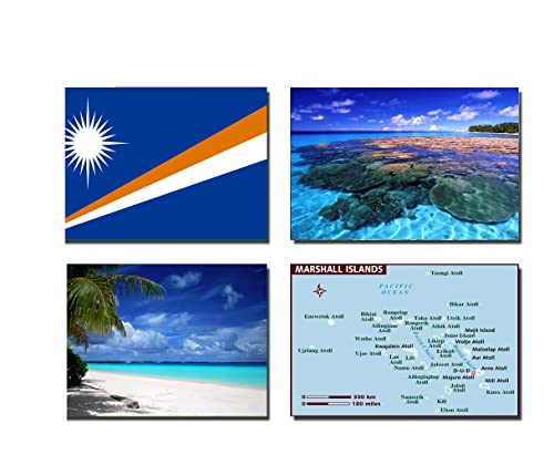 Set mit 4 Marshall-Inseln-Kühlschrankmagneten – Marshall-Inseln, Flagge,...
