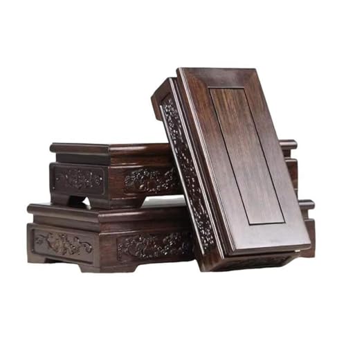 Base de bonsaï stable en ébène sculpté pour surélever un pot de fleurs - 4