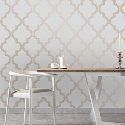 Tempaper Bronze Gray Marrakesh Removable Peel And Stick Wallpaper, 20.5 In X 16.5 Ft, Made In The Usa #TOP1