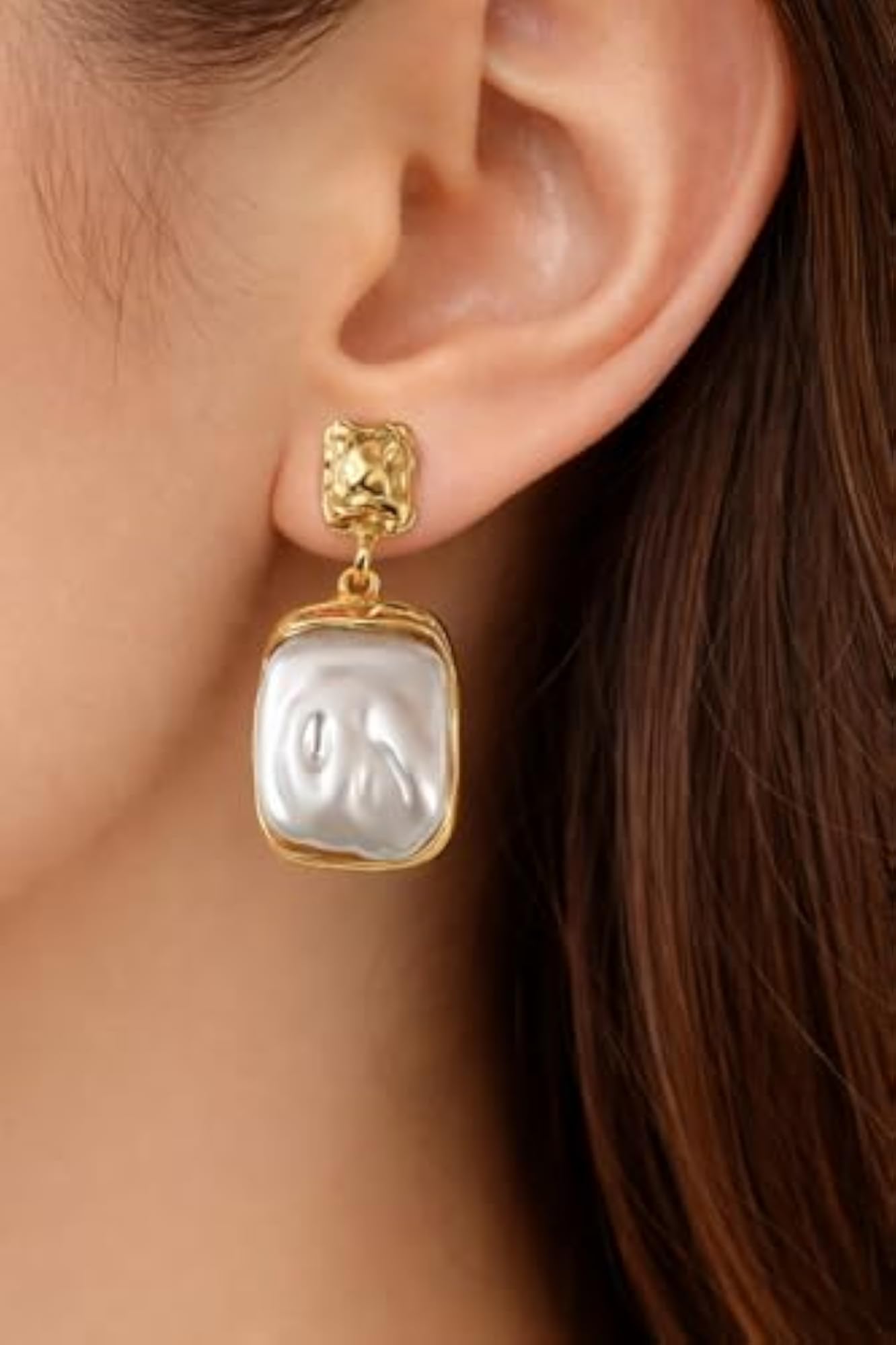 Women's Elegant Gold Plated Statement Drop Earrings, Lightweight