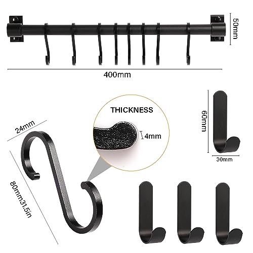 Hakenleiste Für Küche Ohne Bohren - 40cm Saugleiste Mit 8 Haken Für 20kg