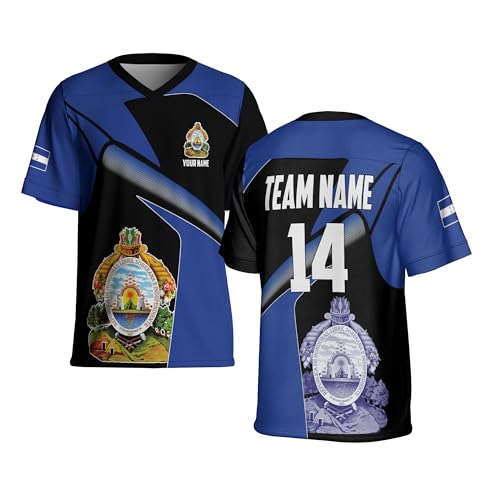 Custom Honduras Soccer Jersey Honduras Flag Football Jerseys for Men Women Camiseta Futbol Honduras Jersey Hombres (Polyester Blend, Style 1)