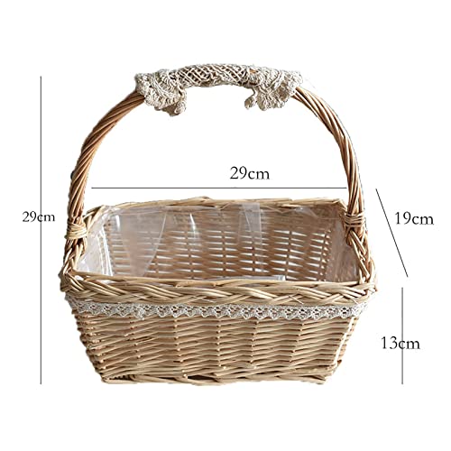 Panier de fleurs en osier tressé pour rangement extérieur et intérieur - 4