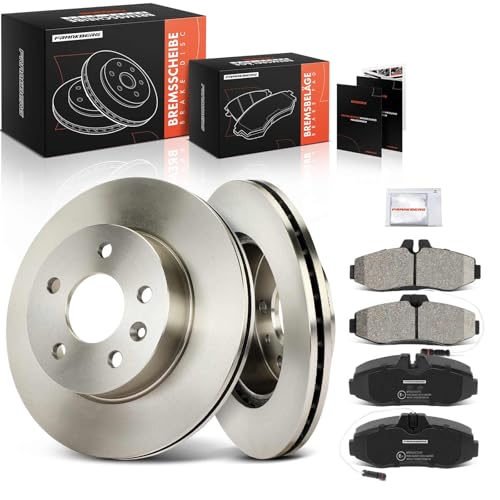 Frankberg Brake Kit incl. 2x Brake Disc + 4x Brake Pad Front Compatible with Vito Bus W638 Vito Box W638 V-Class 638/2 Replace# A6384210010