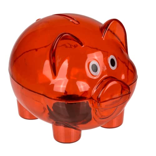 makio Transparent plastic piggy bank. Original SMALL size piggy banks for children with stopper. Light and Resistant Piggy Bank