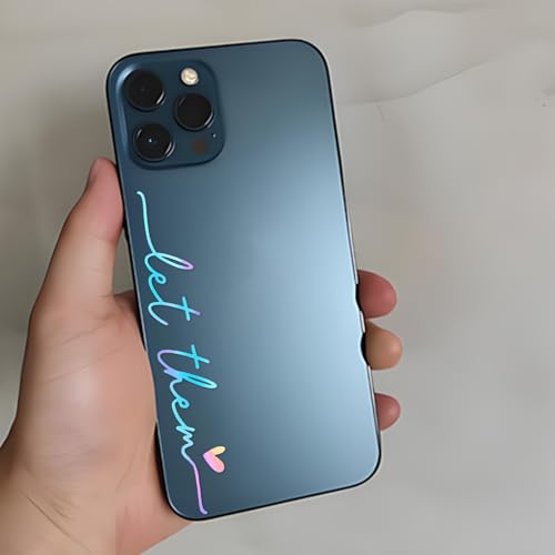 Image of 8 Pieces Let Them Sticker,Cute Rearview Mirror Decal,Water Proof Car Mirror Stickers,for Decoration of Other Parts of the Car Body (Black,White,Colorful Laser,Pink)