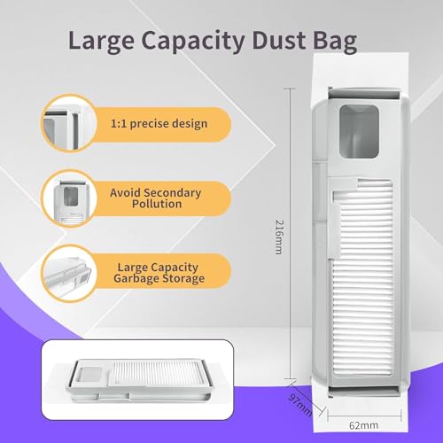 Image of 6 Pack Vacuum Dust Bag for Narwal Freo X Ultra and NARWAL Freo X Plus Robot Vacuum Cleaner,Built-in Hepa Fil-ter