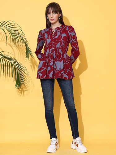 Image of Sheetal Associates Women's Top Shirt Stylish Trendy for Girls | Floral Printed Top | Lightweight Day Comfort