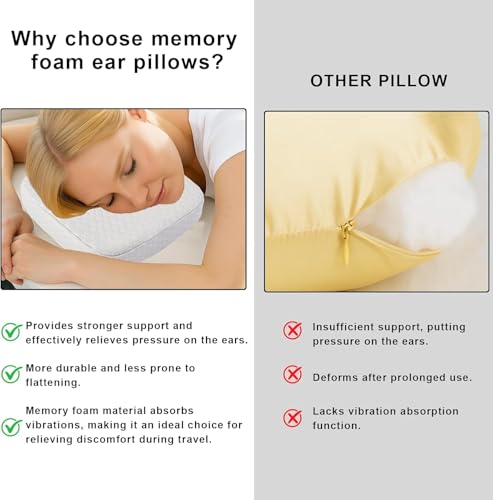 Coussin de piercing d'oreille carré pour dormir de côté sans gêne - 3