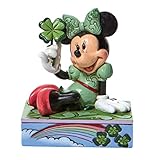 Handgefertigt und handbemalt Disney Traditions St. Patrick\'s Minnie Figur, Mehrfarbig, Höhe 8 cm