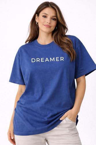 Image of Women's Cotton T-Shirt | Over Sized Fit Half Sleeve | 100% Cotton Women T Shirt | Aesthetic Summer Wear