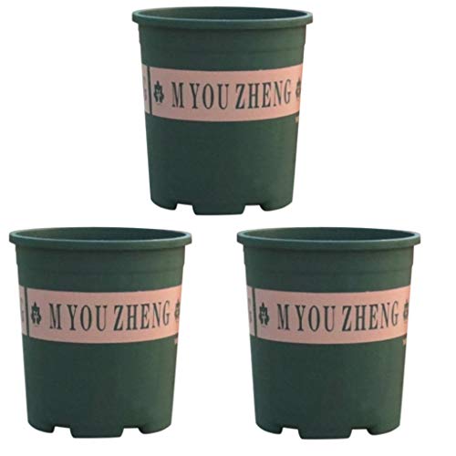Preisvergleich Produktbild 3 Stück 16cm Kleine Pflanzkübel Blumenkübel Blumentöpfe Pflanztopf Runde Kunststoff Innen Pflanztöpfe Mini Blumentöpfe Pflanzgefäß mit Bodenlöchern für Büro Balkon Geländer (Grün)