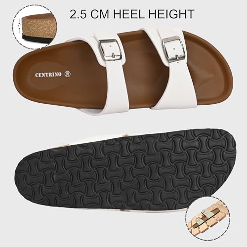 Image of Centrino Women's Berkin-Style Slip-On Sandals | Open Toe Design | Soft PU Footbed | Lightweight & Comfortable | Arch Support | On-Grip Sole | Casual Outdoor Wear (9223)