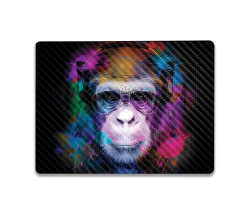 Image of MightySkins Carbon Fiber Skin Compatible with Microsoft Surface Laptop Go 3 (2023) Full Wrap Kit - Neon Monkey | Protective, Durable Textured Carbon Fiber Finish | Made in The USA