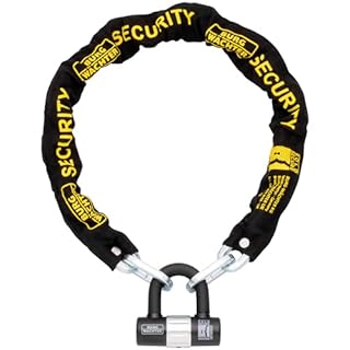 Burg-Wachter 1M Sold Secure Gold Bike Chain and Lock Kit, Black