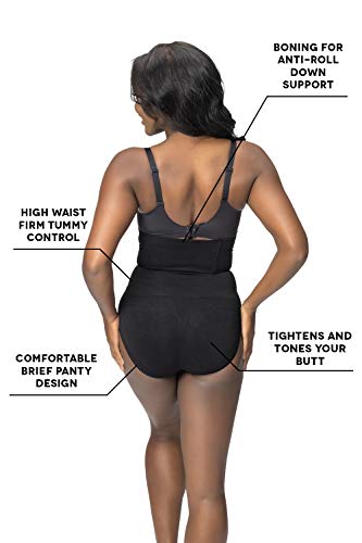 ROBERT MATTHEW Radiance Women's Shapewear High-Waist Brief (Small/Meduim, Black) - Thumbnail 4