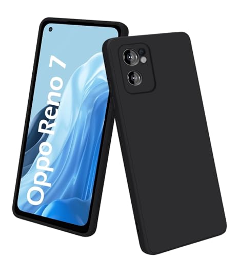 Image of for [ Oppo Reno 7 5G / Reno7 5G ] Liquid Silicone Back Case Cover Flexible |Inner Lining| with Camera Protection Back Cover for [ Oppo Reno 7 5G / Reno7 5G ] - Black