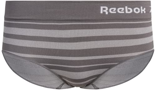 Reebok Womens Underwear, Seamless Hipster Briefs Underpants, 5 In 1 Pack, Large, Grey/Blue/Cream/Black #TOP3