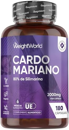 Cardo Mariano 2000mg - 180 Cápsulas, 80% de Silimarina del Extrac...