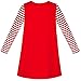 Sunny Fashion Girls Dress Long Sleeve Christmas Green Bow Tie Holiday Party Striped 12