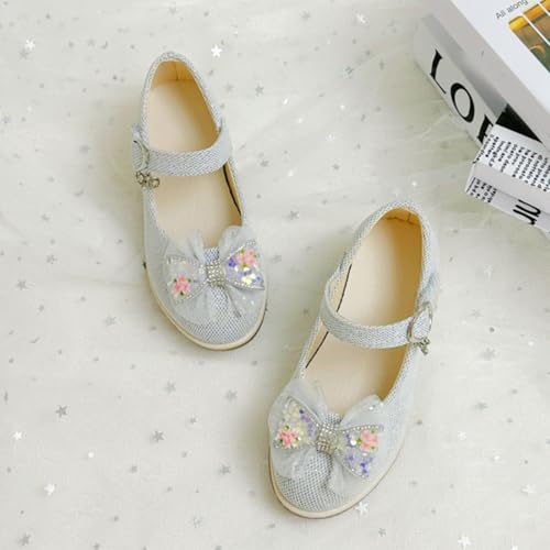 IWIHMIV Toddler Girls Dress Shoes Wedding Party Princess School Ballet Low Heel Slip-On Closed Toe Mary Jane Shoes3