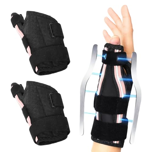 Rbleote Ergonomische Daumenbandage, Links Und Rechts, 2 Stück, Daumenbandage, Atmungsaktive Schiene Bei Arthrose & Sehnenscheidenentzündung, Für Damen Und Herren, Rosa