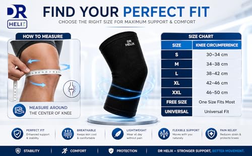 Image of Unisex Black Knee Cap - Adjustable Support for Knee Pain Relief & Injury Prevention - Breathable, Comfortable & Durable - Ideal for Sports, Recovery & Daily Use - (Size - XL)