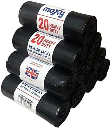 K & G 200 x Heavy Duty Refuse Sacks Super Strong Bulk Kitchen Bin Liners 75L