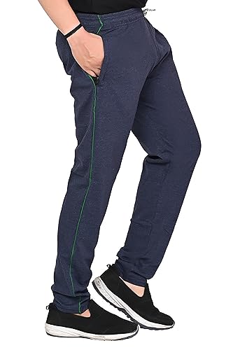 Image of SK Wardrobe Men's Solid Cotton Track Pant | Full Elastic Waistband | Regular Fit Casual Lower for Gym, Home, Lounge Full Length Solid Bottom Wear for Men
