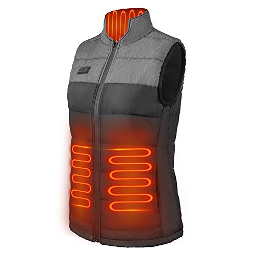 TOPmountain Gilet électrique chauffant, en coton pour homme et femme, charge USB, résistant au vent, garde au chaud pour les activités de plein air, le froid sévère, le cyclisme (batterie non incluse) Cover