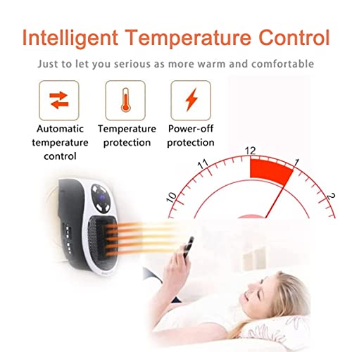 Huishoudelijke apparaten ventilatorkachel met afstandsbediening, mini keramische kachel, veilig, energiebesparend, stille kamerthermostaat, voor binnen op kantoor, slaapkamer - Afbeelding 4