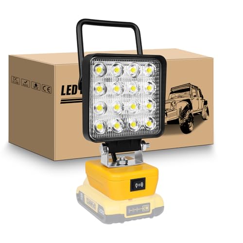 Foco LED recargable de 4800LM compatible con batería Dewalt 20V luz portátil 48W