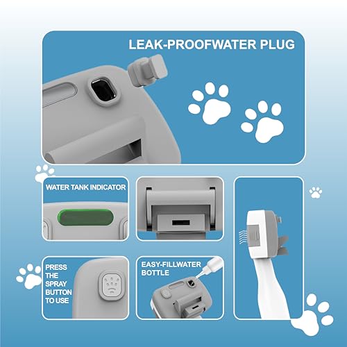 Image of 5 in 1 Pet Steam Brush for Dogs & Cats - Self Cleaning, 3 Pet Brush for Smoothing, Dematting, Thinning - Shedding, Grooming & Hair Removal, Includes Shampoo & Storage Case (7.2 inch-pinbrush)