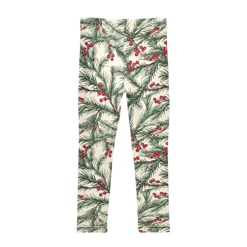 ZZKKO Girls Leggings Christmas Tree Branches Toddler Girls Clothes Leggings for Girls Toddler Girls Leggings 3-4T2
