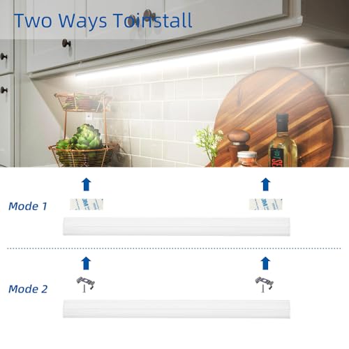 Image of LED Shop Light 2FT, 1100lm 6000K 10W (Pack of 2) | Under Counter Lights for Kitchen, cabinet, Workbench, T5 Integrated Single Fixture, Corded Electric with ON /Off Switch