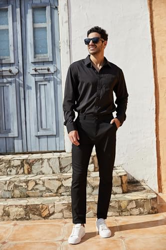 Mens Fashion Slim Fit Dress Pants Casual Business Skinny Stretch Pants Golf Pants2