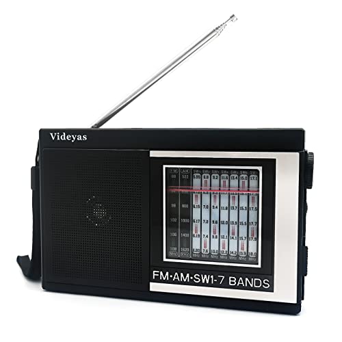 Videyas Shortwave Radios Am Fm Radio Portable Rechargeable Radio Battery Operated Radio Transistor Radio Digital Radio With Best Reception, Ac Battery Powered 3.5Mm Earphone Jack Battery Included #TOP24