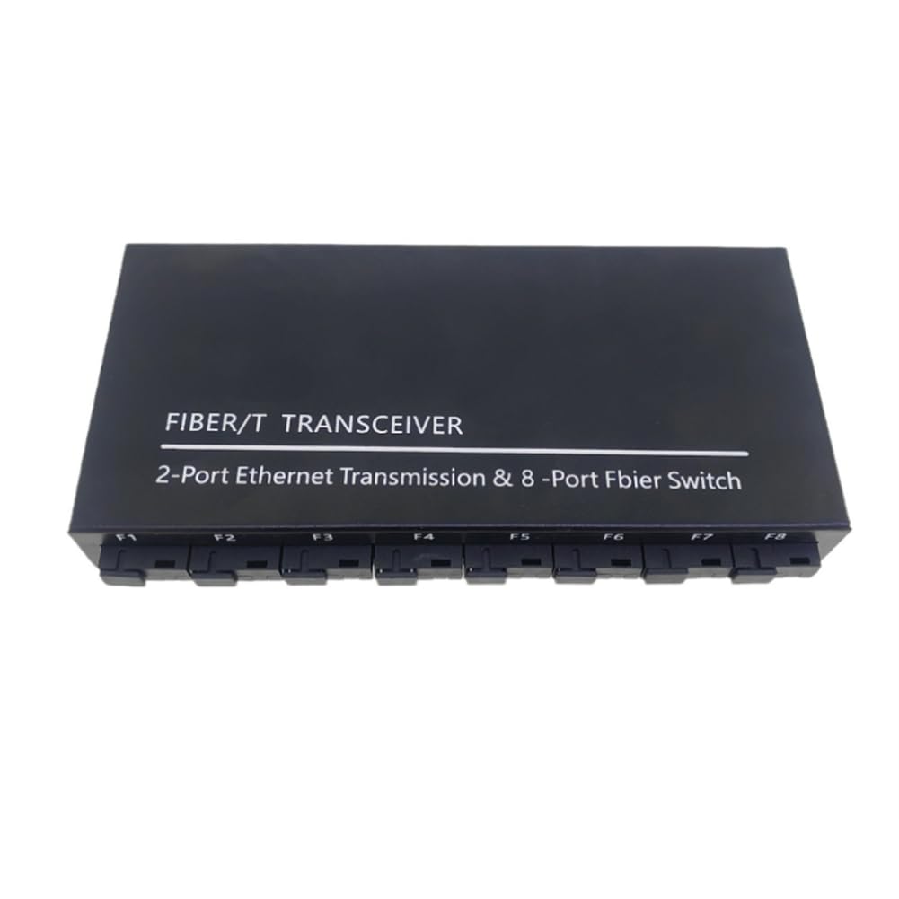 GOSER Commutateur Gigabit Ethernet Commutateur Fibre Optique 8 Ports Fibre SC 2 1000 M RJ45 Convertisseur SC de Qualité Industrielle 8F2E Pièces de Rechange Prise UE