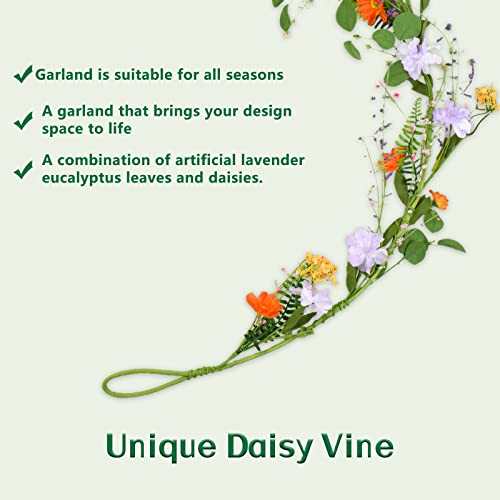 Martine Mall 2 Pack 6Ft Artificial Daisy Vine Artificial Flower Garland Artificial Flower Hanging Ivy Fake Daisy Garland Spring Garland With Mixed Flowers And Green Leaves For Wedding Party Home Decor #TOP1